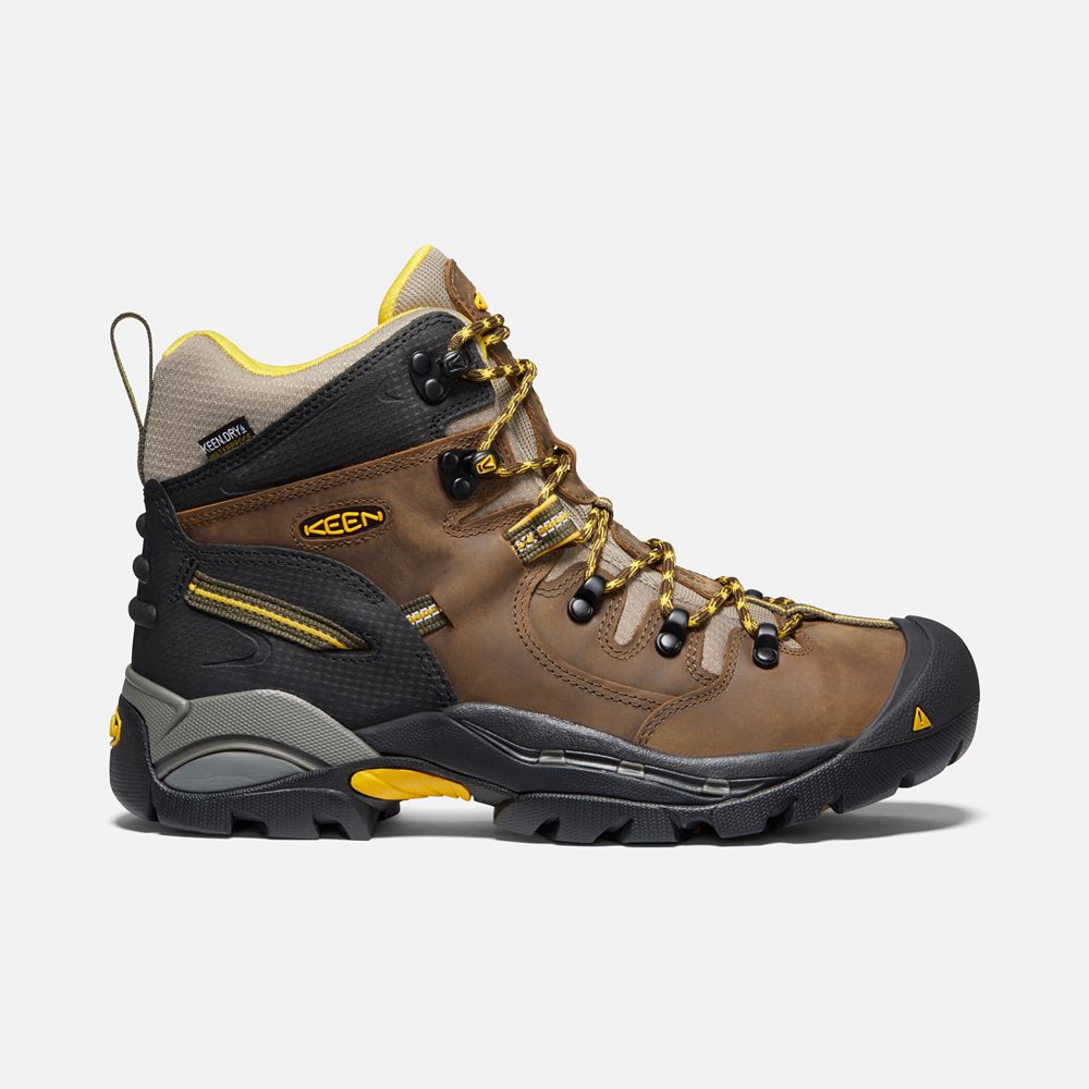 Botas de Trabajo Keen Mexico Marrom/Negros - Hombre Pittsburgh 6\" (Steel Toe) - EL6085374